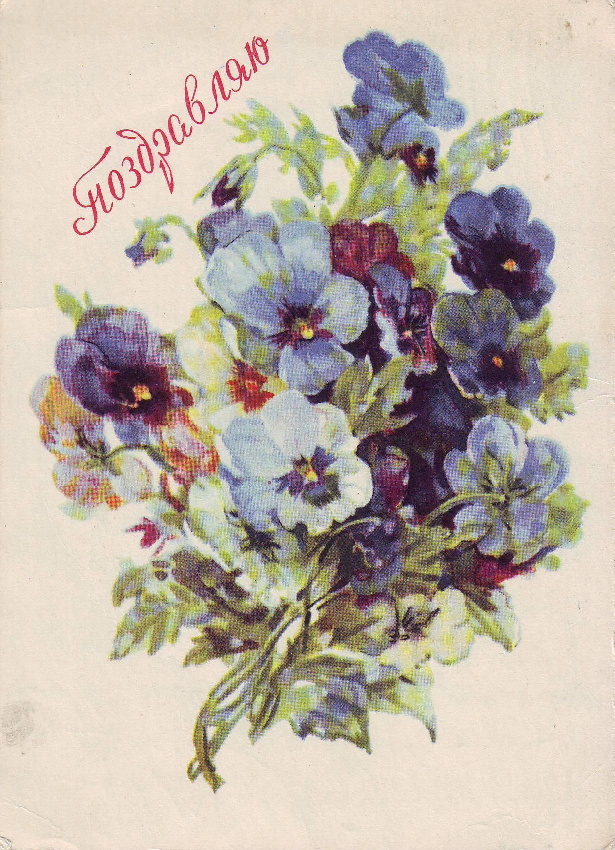 Открытки с цветами и надписью - поздравляю. Открытки для женщин.