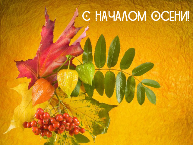 Открытки с поздравлениями с началом осени. Начало осени открытки.