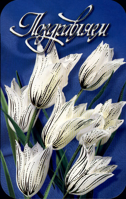 Открытки с цветами и надписью - поздравляю. Открытки для женщин.