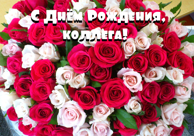 Открытки с поздравлением на День Рождения коллеге. Открытки коллеге.