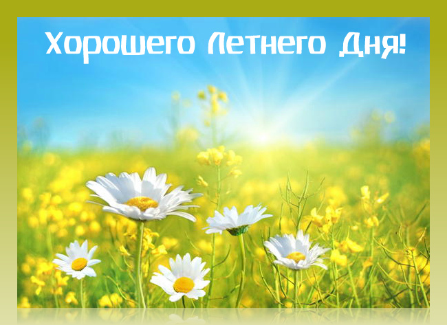 Открытки на лето. Пожелания хороших летних дней. Летние открытки.