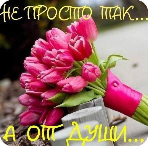 Открытки с цветами и надписью - просто так! Открытки для женщин.