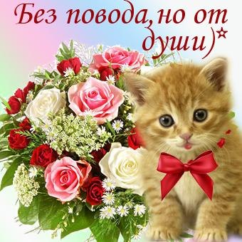 Открытки с цветами и надписью - просто так! Открытки для женщин.