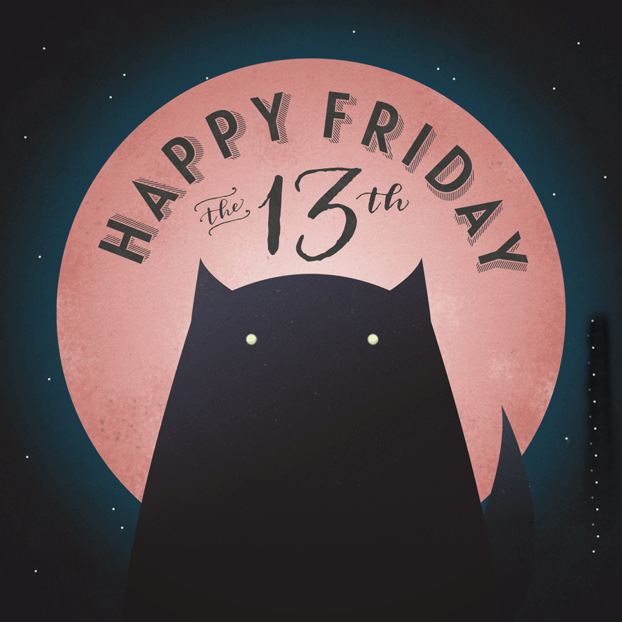 Открытки с пожеланиями на Пятницу 13-е. С Пятницей 13 открытки.