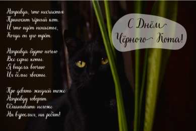 День черного кота Открытки с поздравлениями ко Дню чёрного кота. С Днём чёрного кота!